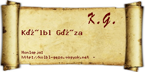 Kölbl Géza névjegykártya