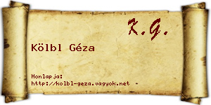 Kölbl Géza névjegykártya