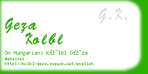 geza kolbl business card